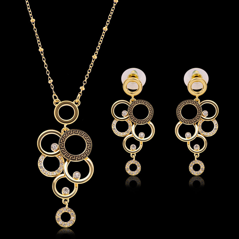 American Foreign Trade Accessories 18K Gold Jewelry Set