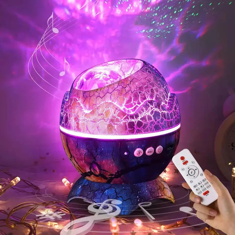 Dinosaur Eggshell Galaxy Projector Starry Sky Night Light Bluetooth Speaker Cute Game Room Decoration Children&